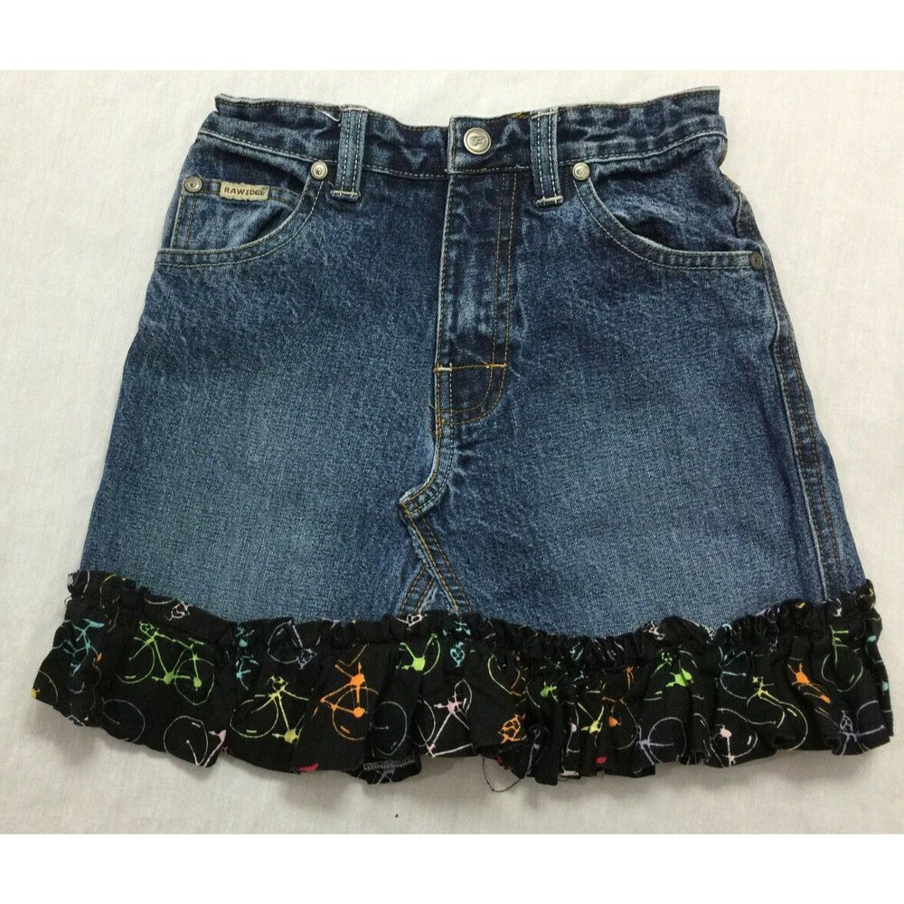 RAW EDGE DENIM GIRLS SKIRT SIZE 5